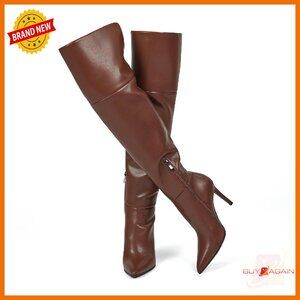 Women's Thigh High Boots Stiletto Heel Over Knee Zipper Size 6-11